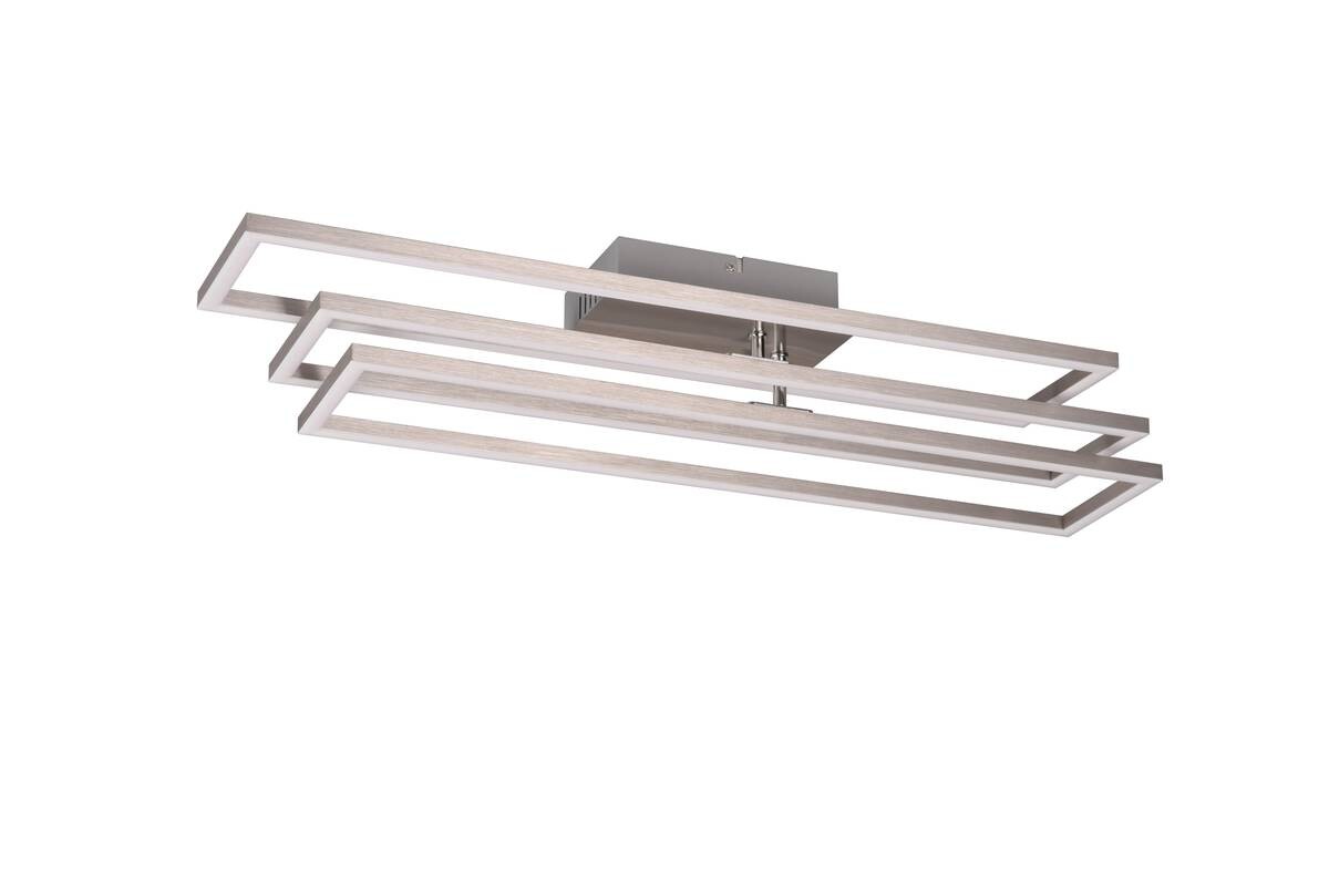 Reality LED-Deckenleuchte R64423107 Corso nickel matt Metall B/H/T: ca. 66x10x60 cm 1 Brennstellen
