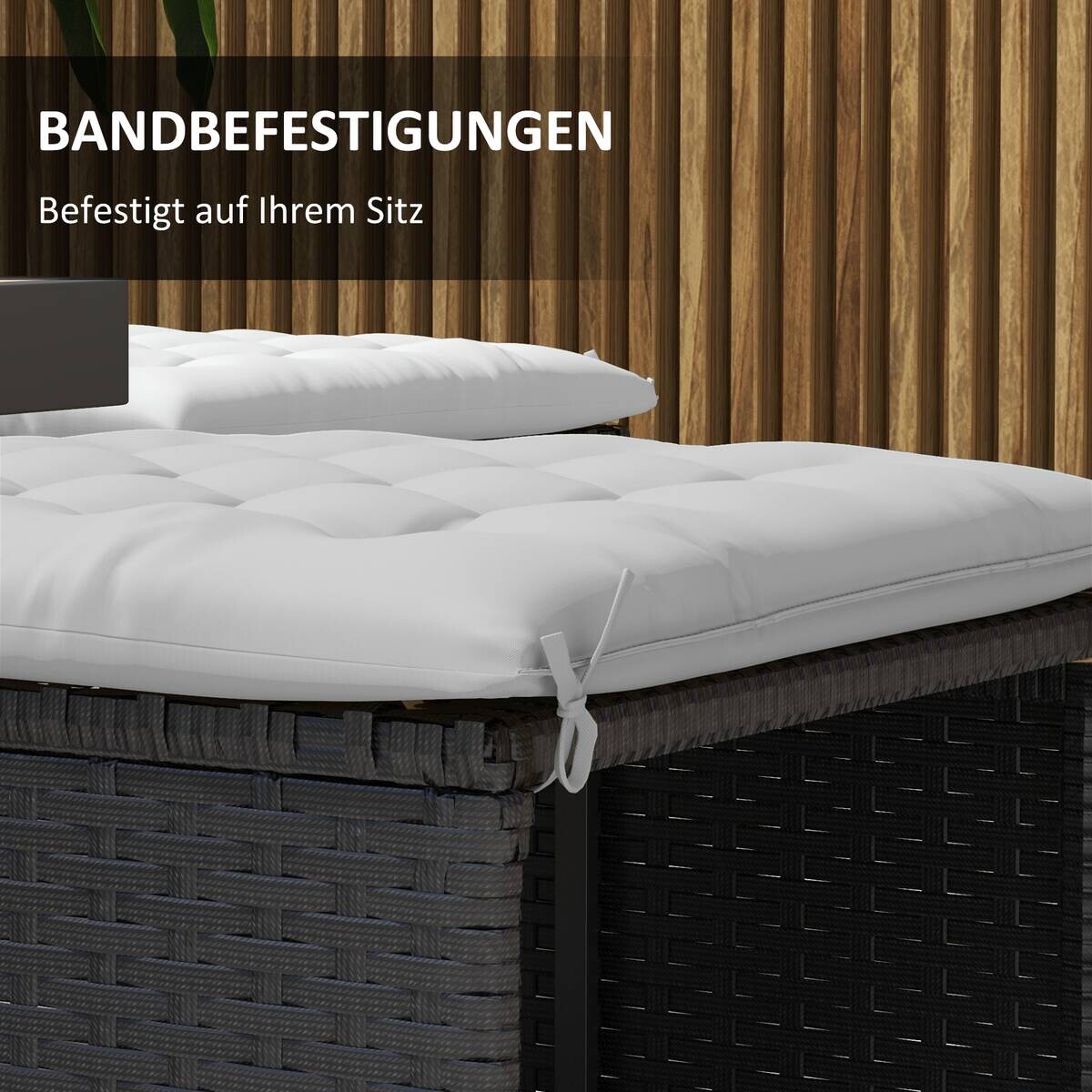 Outsunny Auflagen 6er-Set hellgrau Polyester B/H/L: ca. 40x4x40 cm
