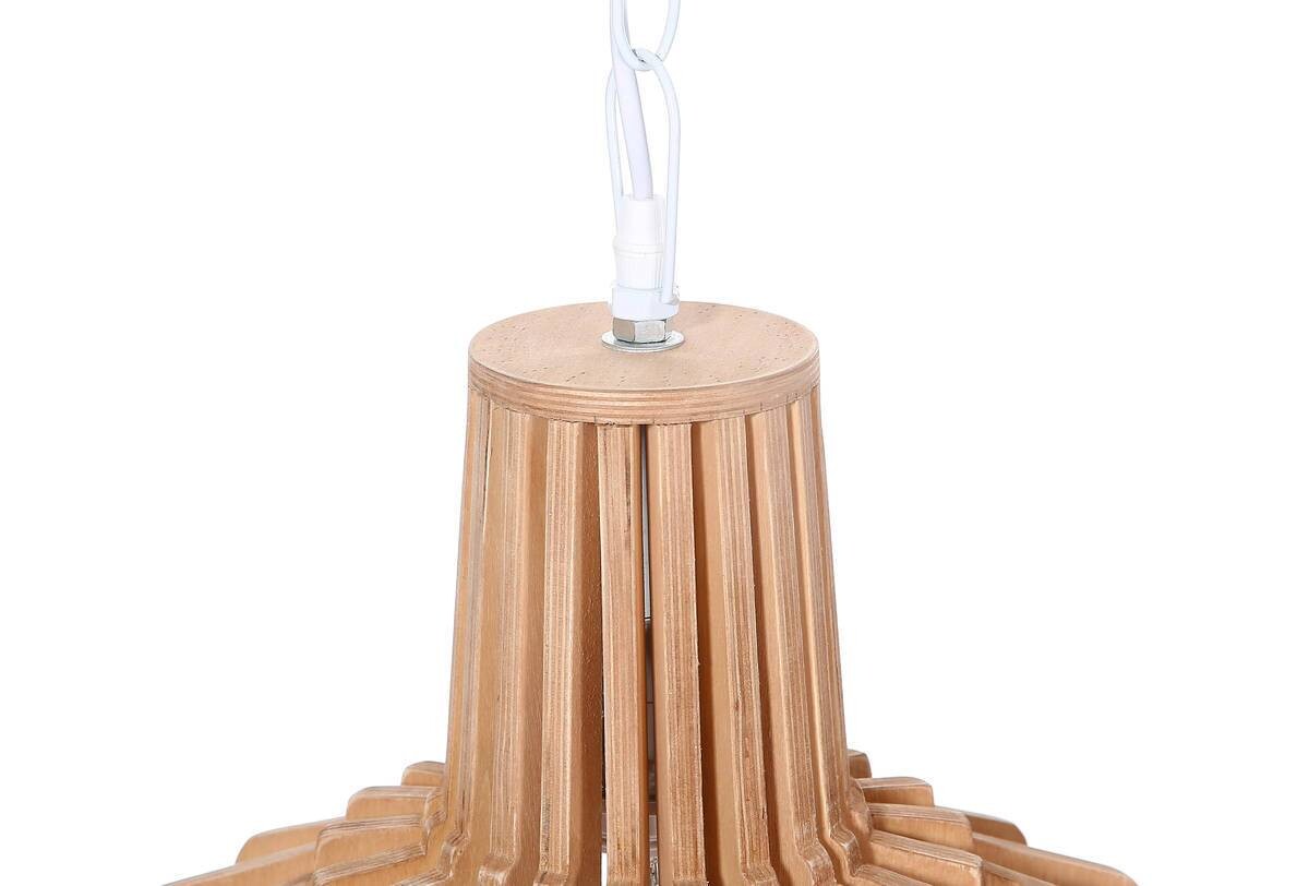 Kayoom Pendelleuchte Lucerna 295 natur Holzwerkstoff Eisen B/H/L: ca. 41x39x41 cm E27 1 Brennstellen