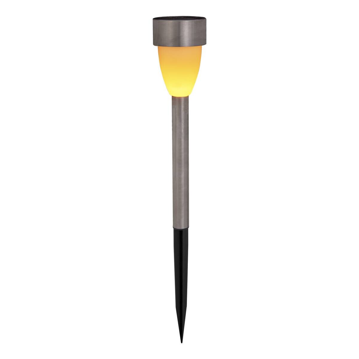 Solarleuchte Edelstahloptik Kunststoff H/D: ca. 36,2x5,5 cm