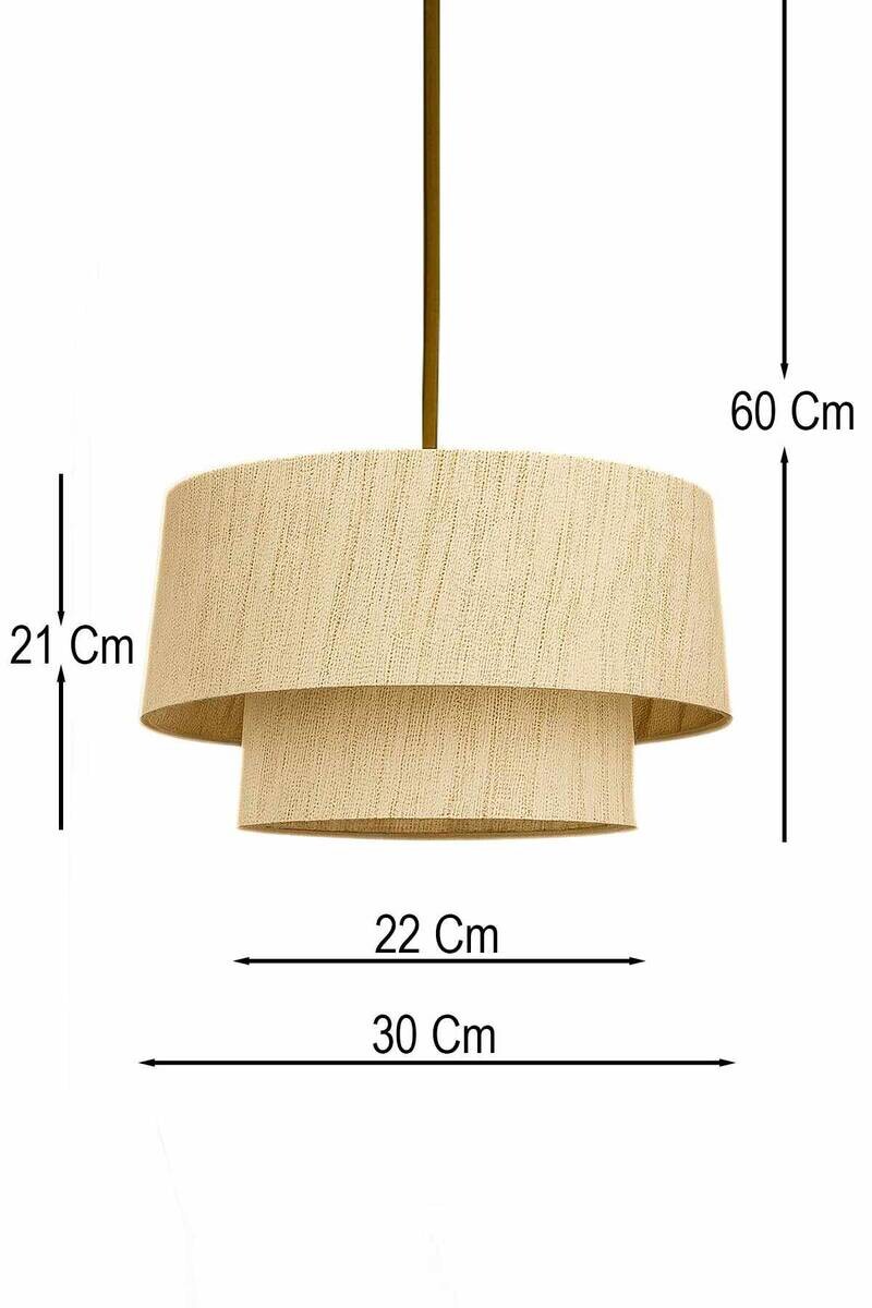 Pendelleuchte beige B/H/L/D: ca. 22x60x22x22 cm E27 1 Brennstellen