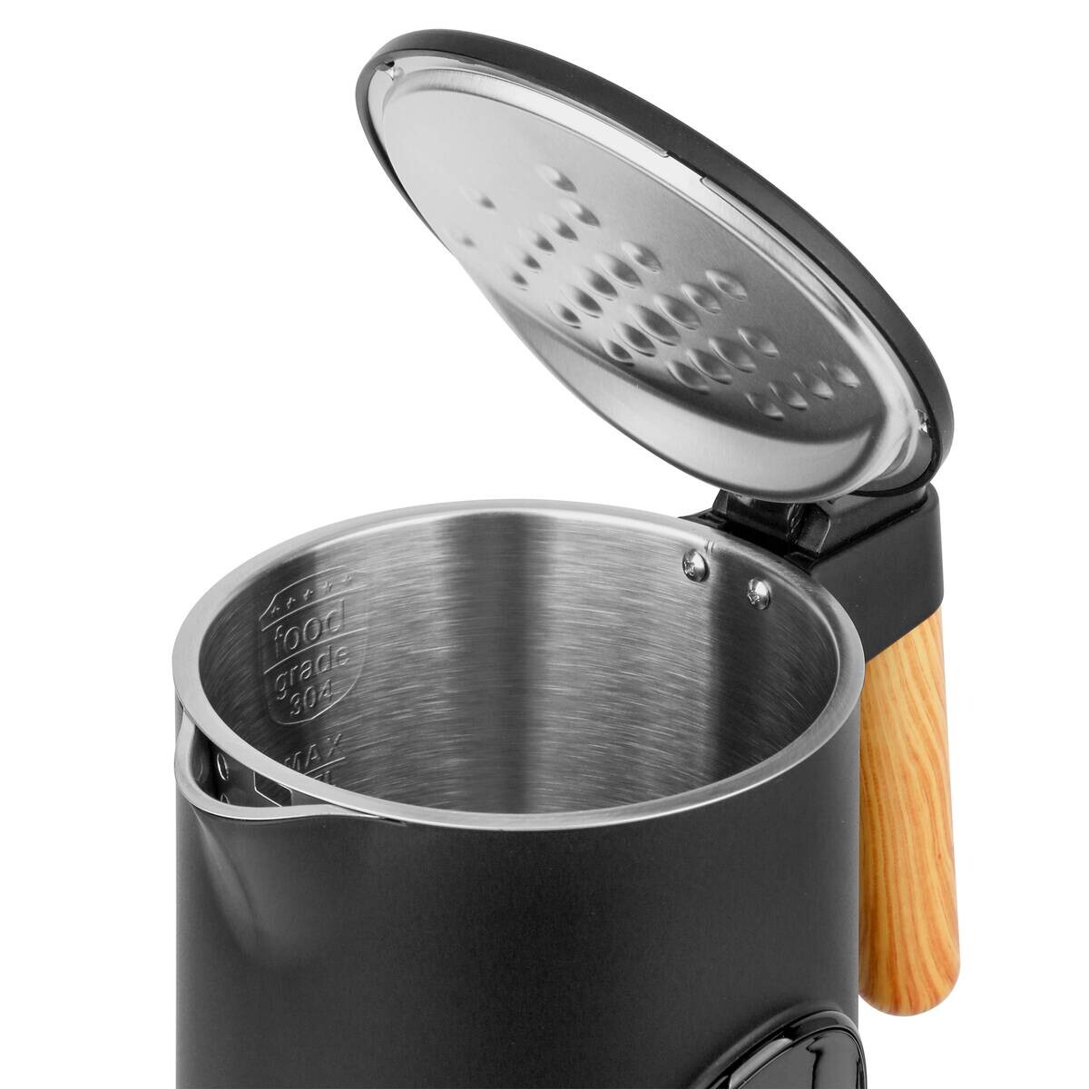 Emerio Wasserkocher mattschwarz Holzoptik Kunststoff B/H/L: ca. 15,81x26,01x22,57 cm ca. 1,7 l