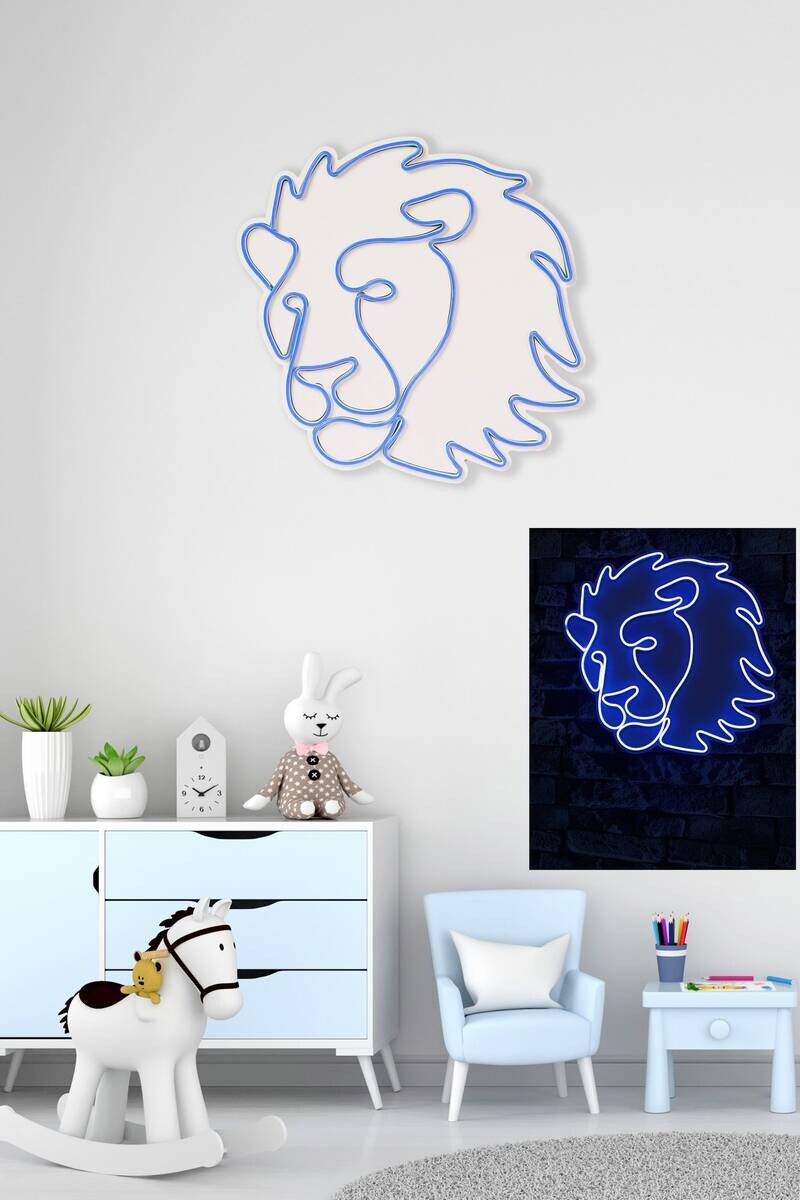 Opviq LED-Wandleuchte blau PVC B/H/T/L: ca. 32x35x3x32 cm