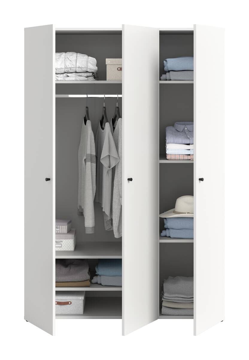 Kleiderschrank DARWIN weiß B/H/T: ca. 120x176x51 cm