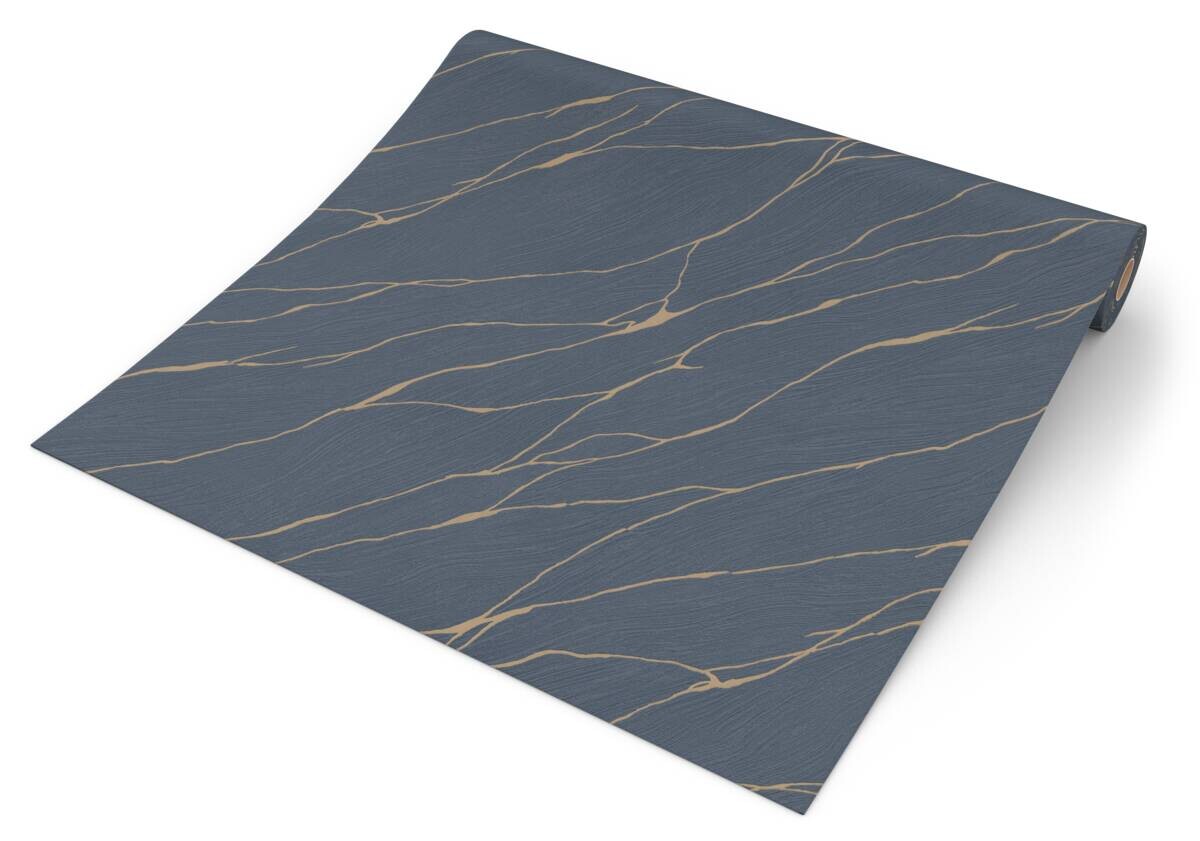 Erismann Vliestapete Marmoroptik blau B/L: ca. 53x1005 cm