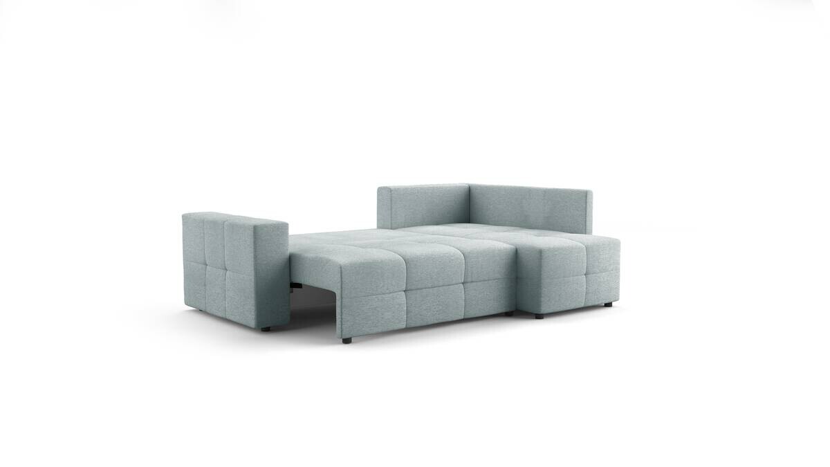 Ecksofa mit Bettfunktion und Bettkasten blau Flachgewebe B/T: ca. 238x167 cm