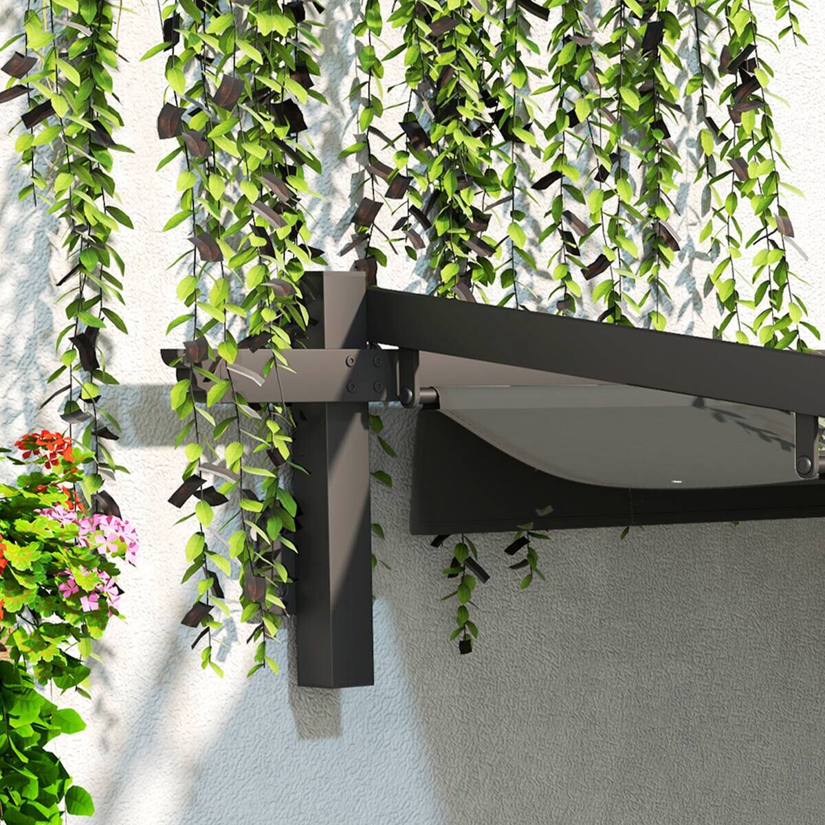 Outsunny Pergola dunkelgrau Aluminium B/H/L: ca. 297x230x297 cm