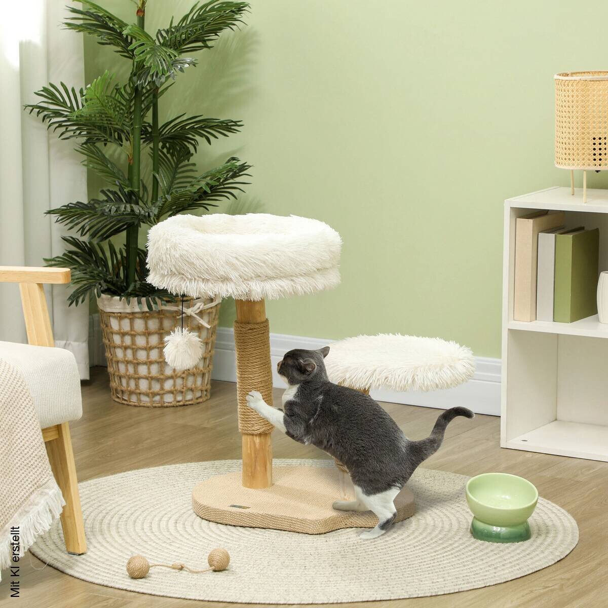 PawHut Kratzbaum weiß Holz B/H/L: ca. 47x61,5x50 cm