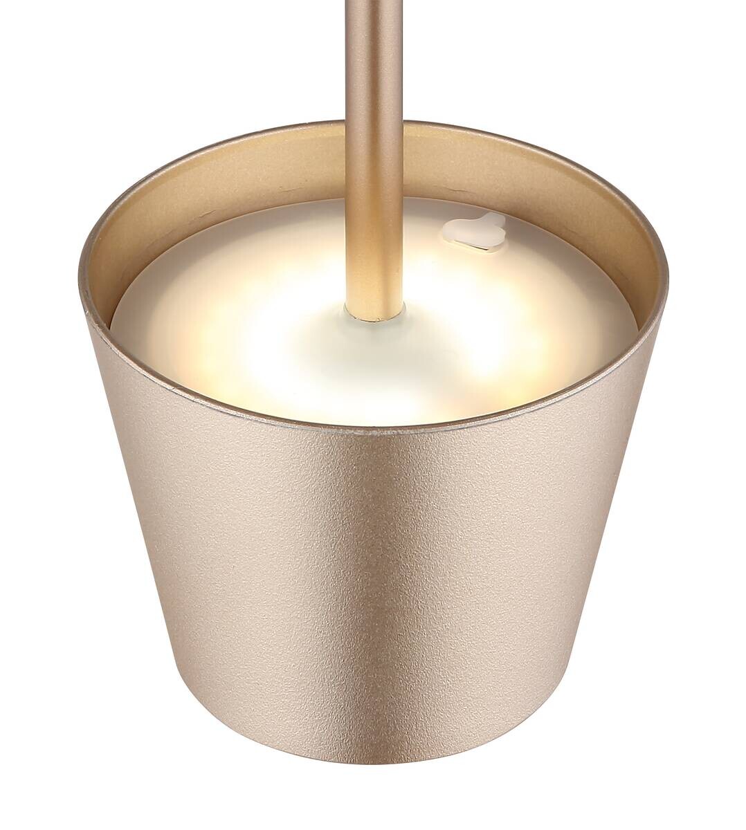 GLOBO LED-Tischleuchte Vannie champagner Metall Kunststoff H/D: ca. 36x11,5 cm