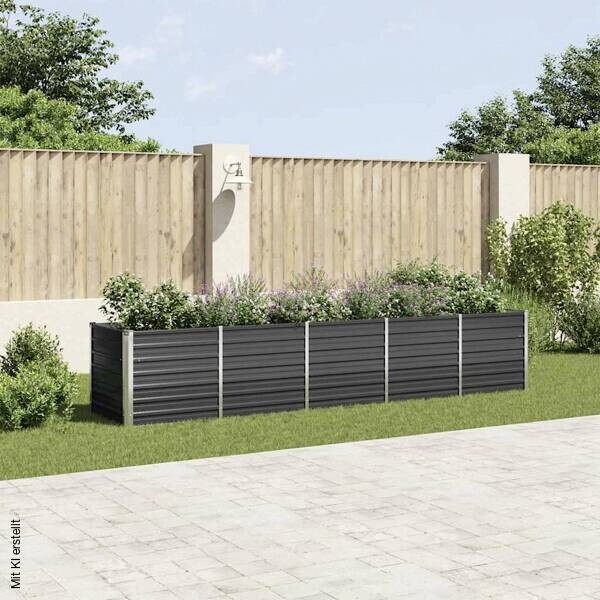 Garten-Hochbeet anthrazit Stahl B/H/L: ca. 80x77x400 cm