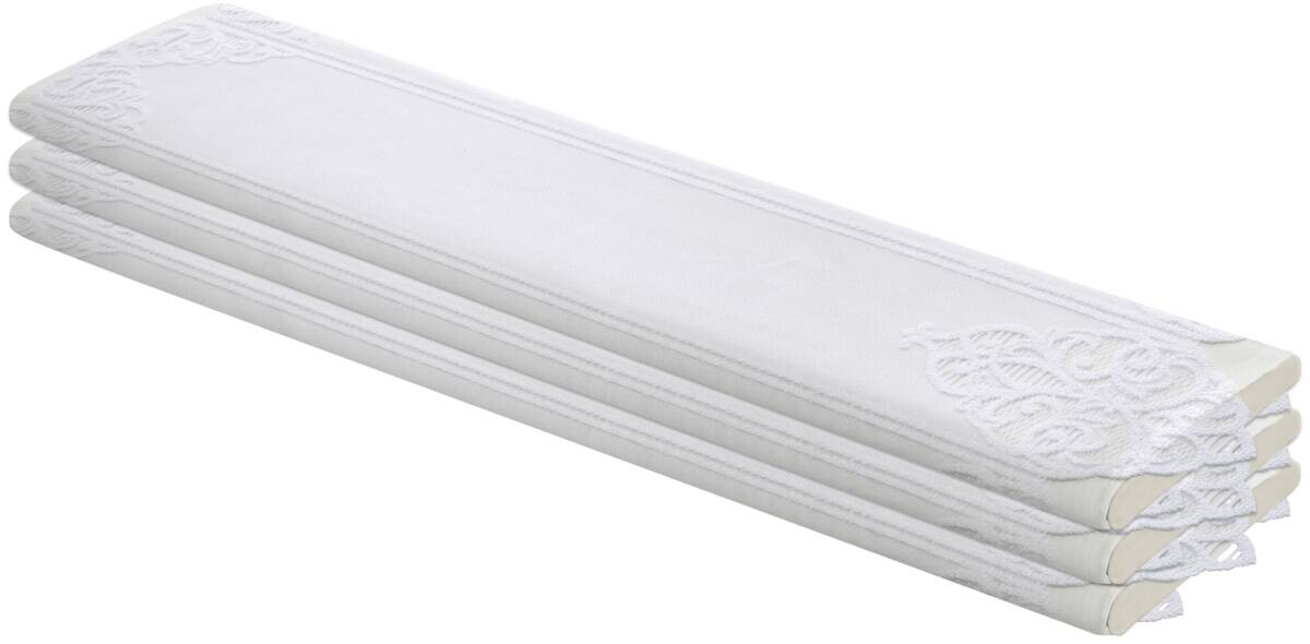 Scheibengardinen-Meterware Broché Ornament weiß 100% Polyester H: ca. 90 cm