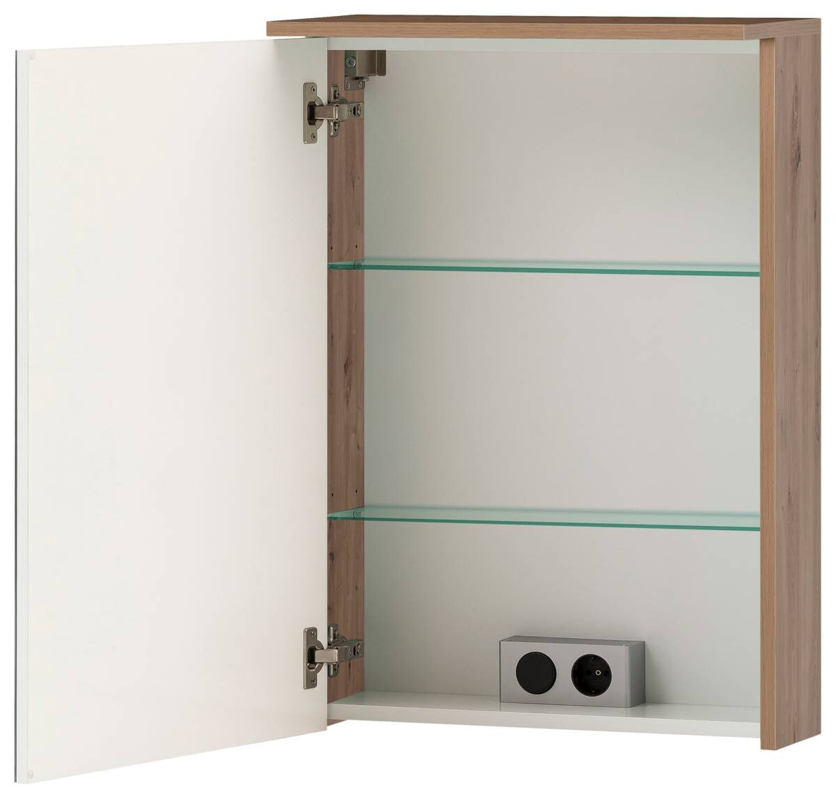 Spiegelschrank Jesper Eiche Artisan Nachbildung weiß matt B/H/T: ca. 50,4x72,3x15,9 cm