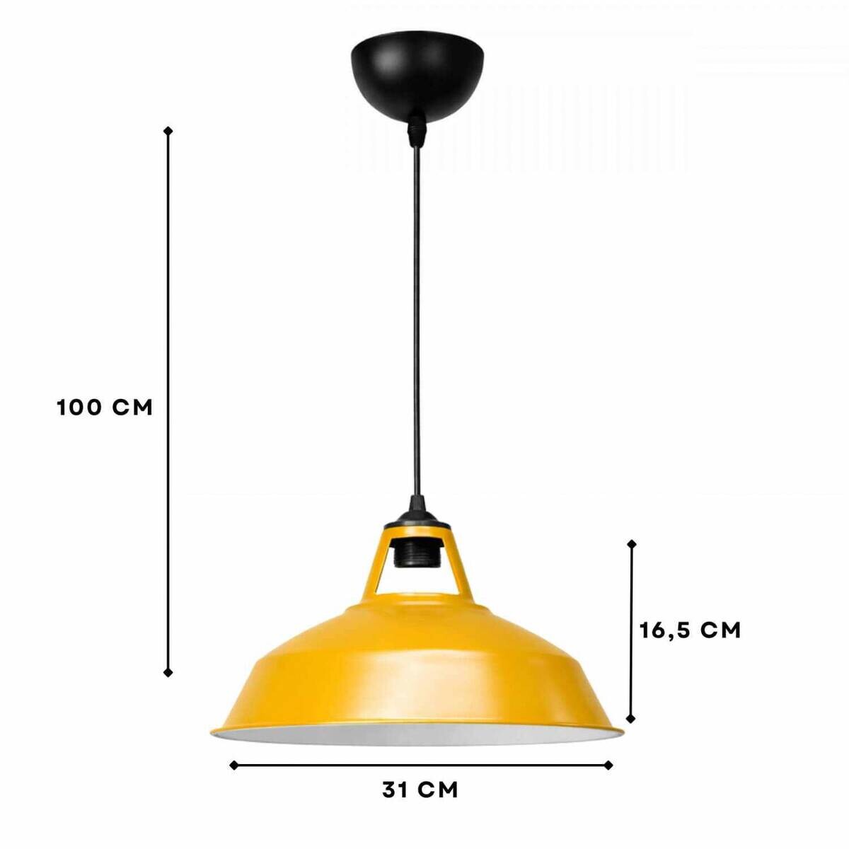 Opviq Pendelleuchte gelb B/H/T: ca. 31x100x31 cm E27 1 Brennstellen