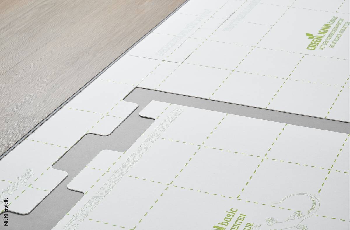 Click-Vinyl-Unterlage Green Ligning,ca. 7,03 m² im Paket B/L: ca. 53x78 cm