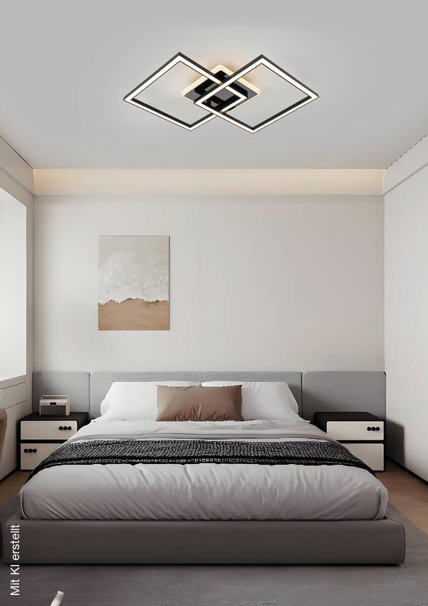 Nolo LED-Deckenleuchte Rhombus schwarz Kunststoff B/H/L: ca. 35x6,5x55 cm