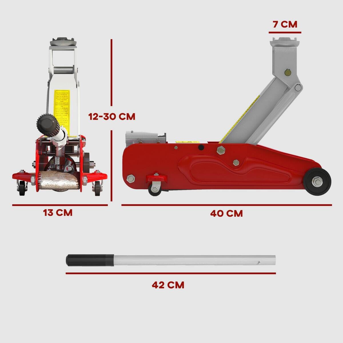 HOMCOM Wagenheber B/H/T/L: ca. 13x30x13x40 cm