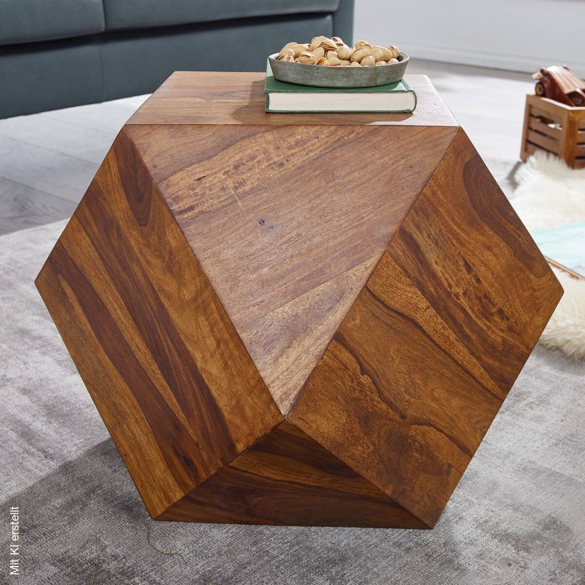 Couchtisch braun B/H/T: ca. 43x57x57 cm