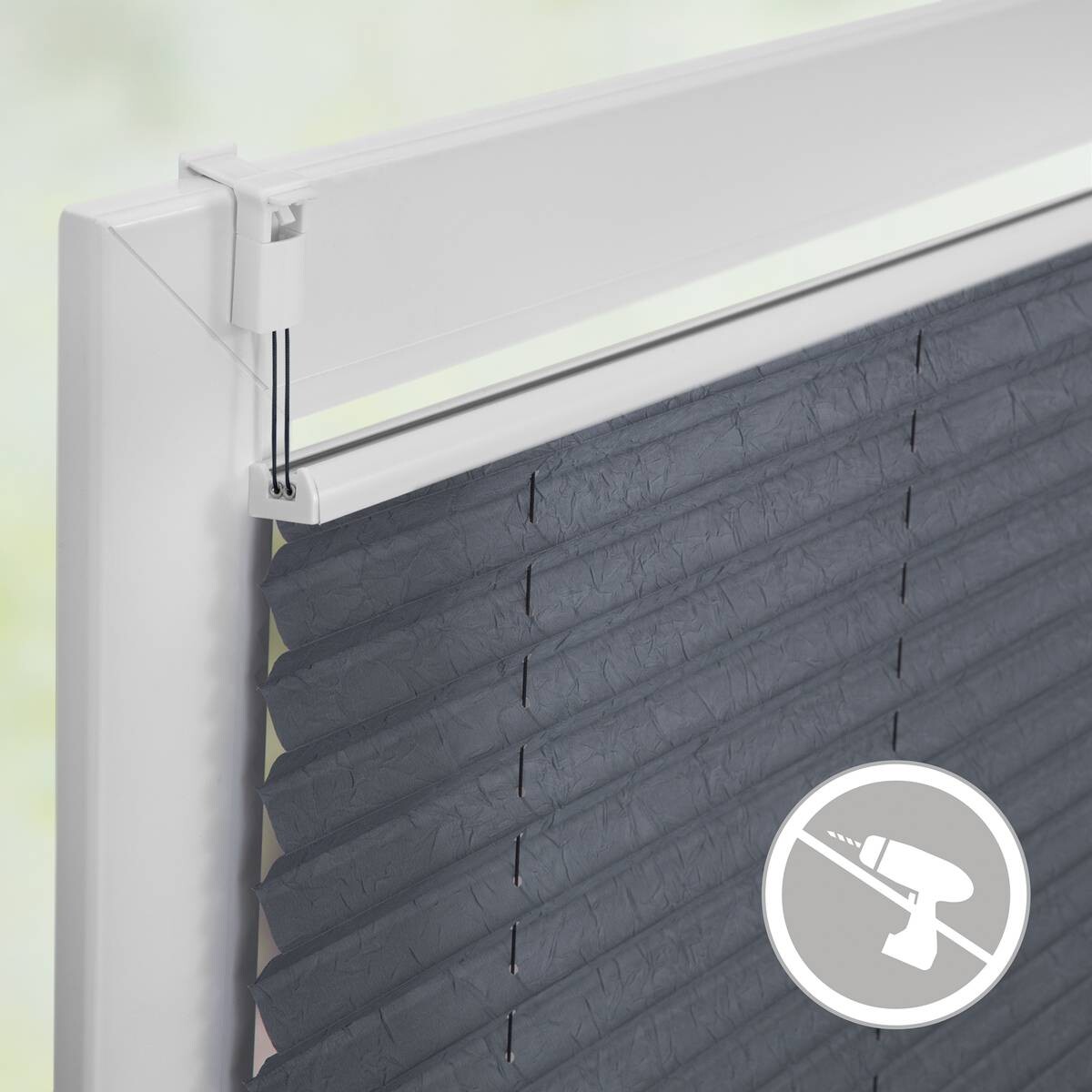 LICHTBLICK Spannplissee grau B/L: ca. 70x210 cm