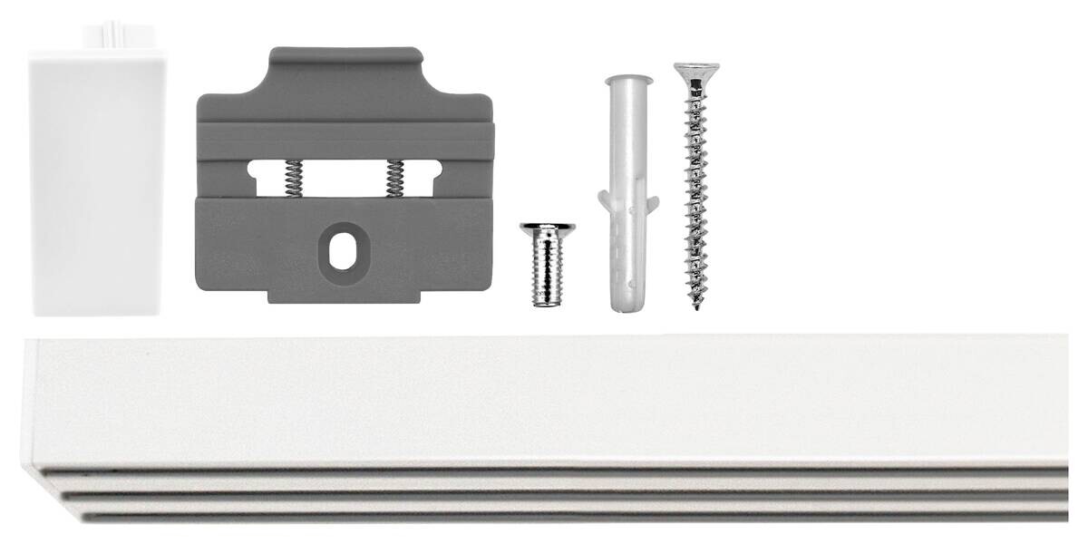 ondeco Gardinenschiene smart weiß Metall L: ca. 160 cm 3.0 Läufe