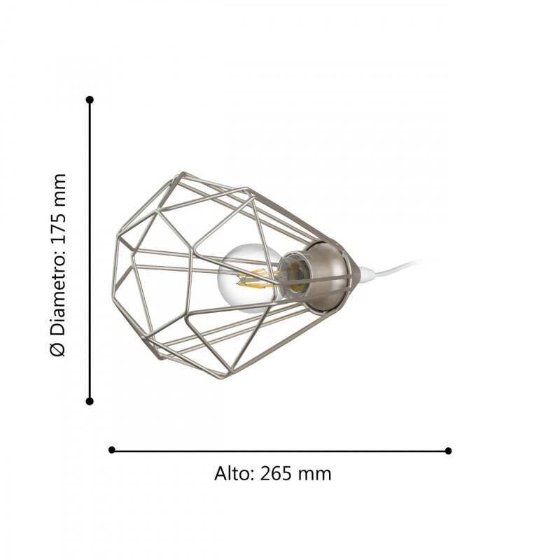 Eglo Tischleuchte braun B/H/L: ca. 17,5x26,5x17,5 cm E27 1 Brennstellen