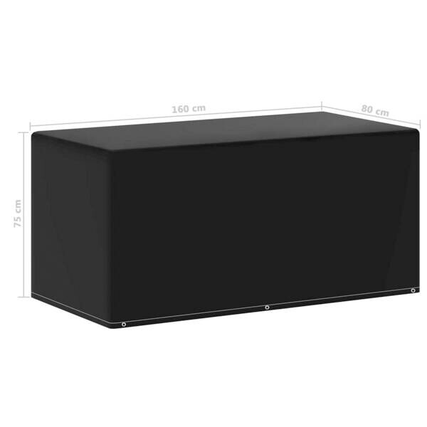 vidaXL Gartenmöbel-Abdeckung schwarz Aluminium B/H/L: ca. 80x75x160 cm