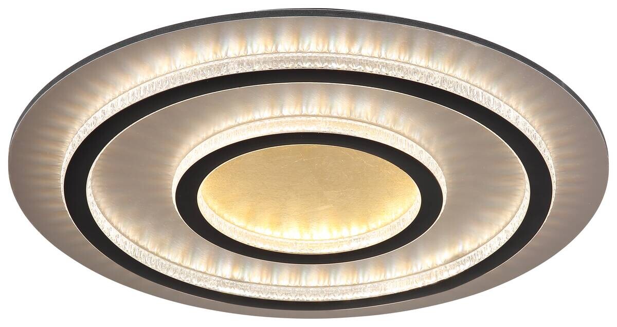 GLOBO LED-Deckenleuchte gold klar mattschwarz Kunststoff Metall H/D: ca. 6x55 cm 1 Brennstellen