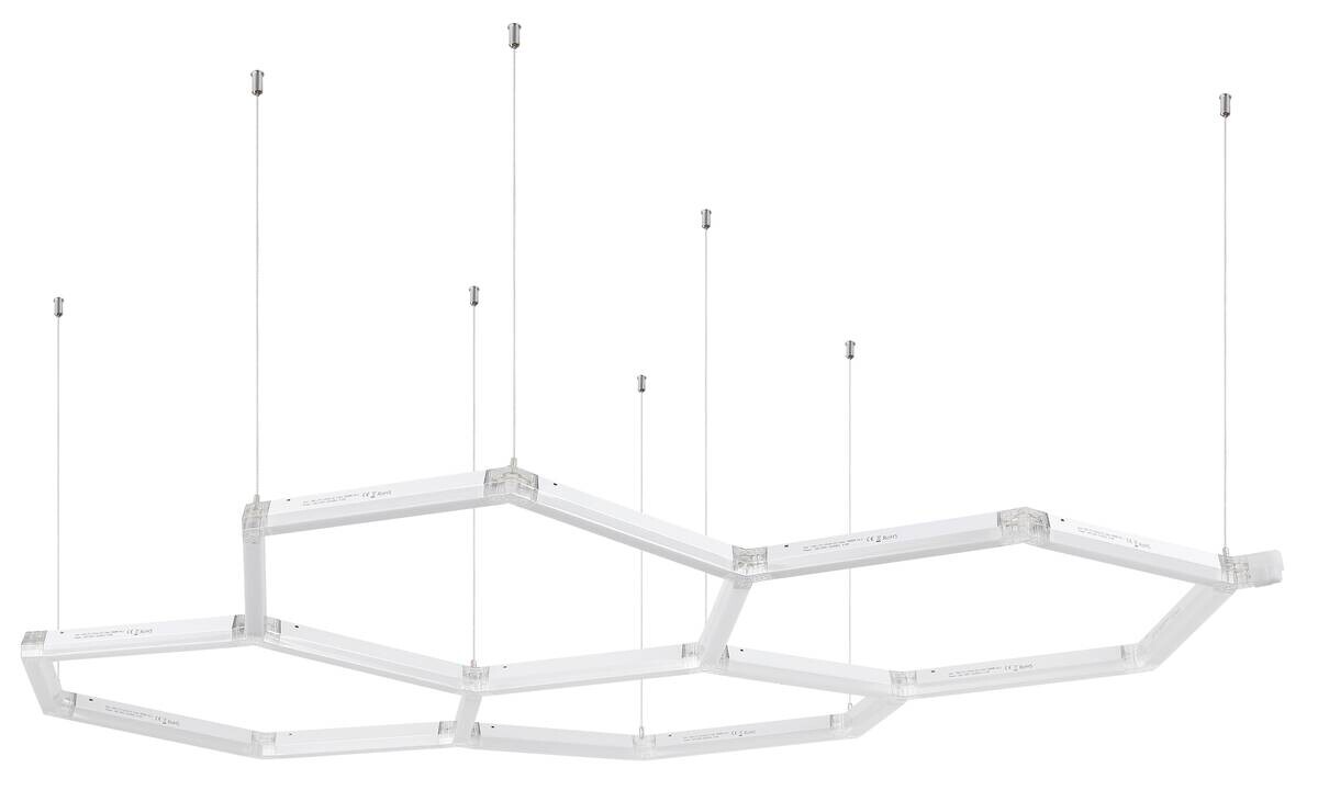 GLOBO LED-Deckenleuchte HONEYCOMB weiß Kunststoff B/H/T: ca. 19,9x103,3x157,9 cm 1 Brennstellen