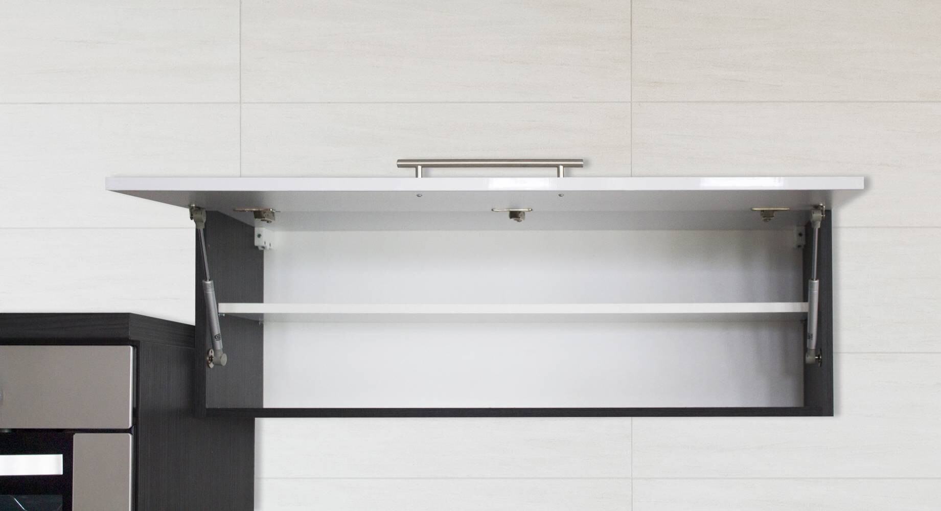 Respekta Winkelküche Amanda grau Hochglanz B/T/L: ca. 290x60x200 cm