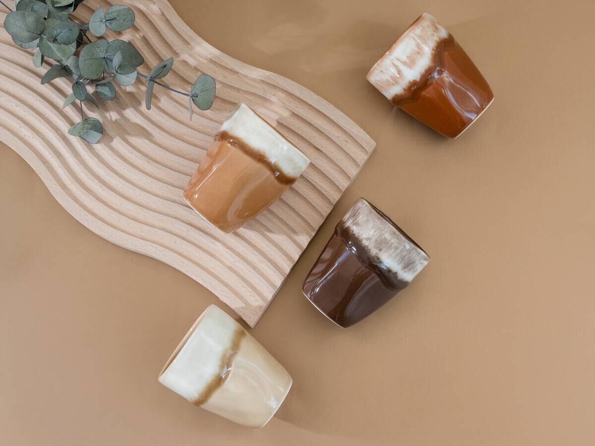 CreaTable Espressotassenset Squeezy Mocha braun Steinzeug 4 tlg.