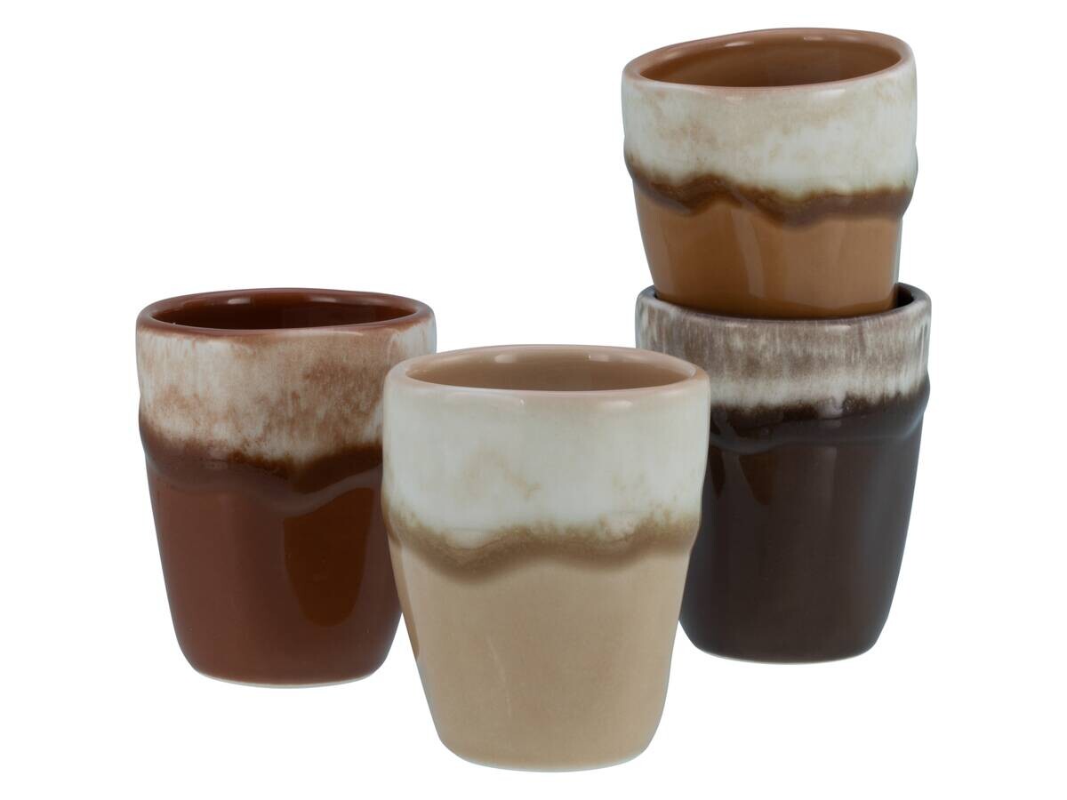 CreaTable Espressotassenset Squeezy Mocha braun Steinzeug 4 tlg