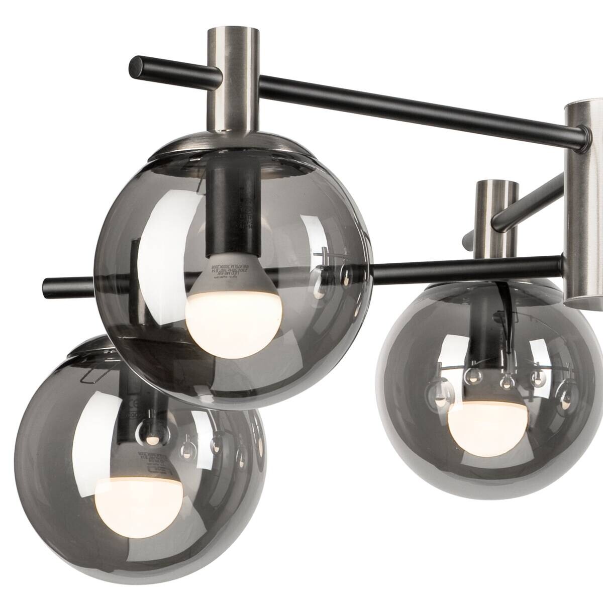 Lamkur Deckenleuchte Lilou Chrom Glas Stahl B/H/L: ca. 54x53x54 cm E14 6 Brennstellen