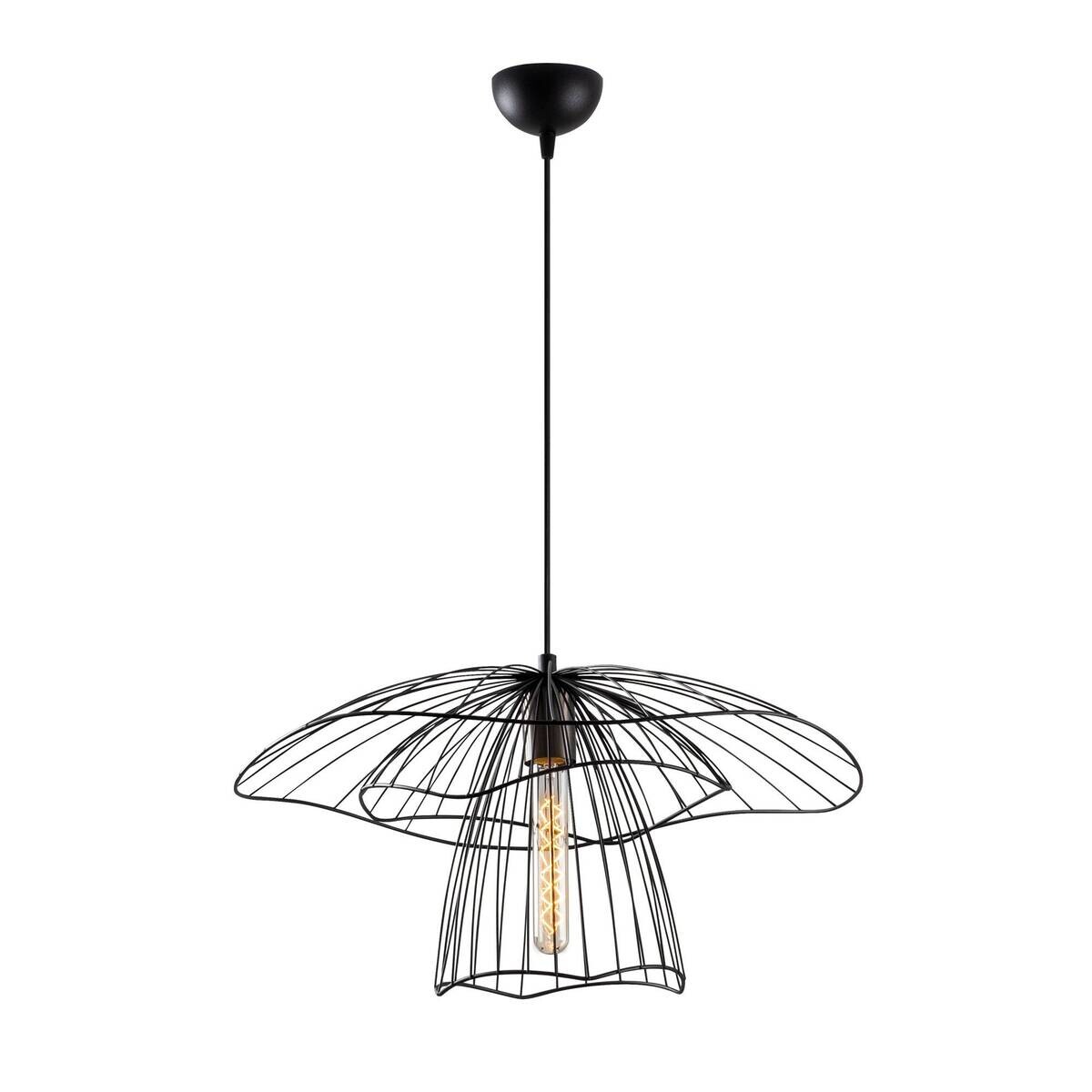 Opviq Pendelleuchte schwarz Eisen B/H/T/L/D: ca. 50x123x50x50x50 cm E27 1 Brennstellen