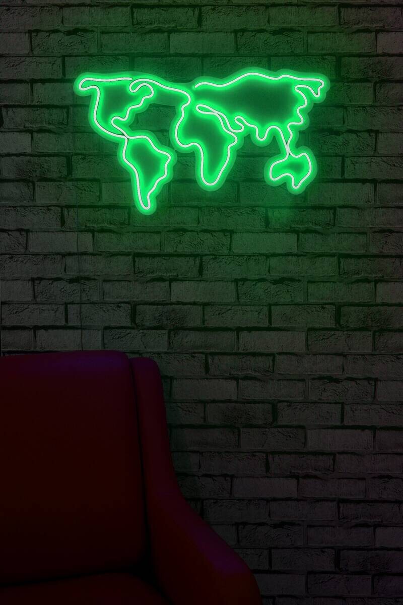 Opviq LED-Wandleuchte grün PVC B/H/T/L: ca. 66x38x2x66 cm