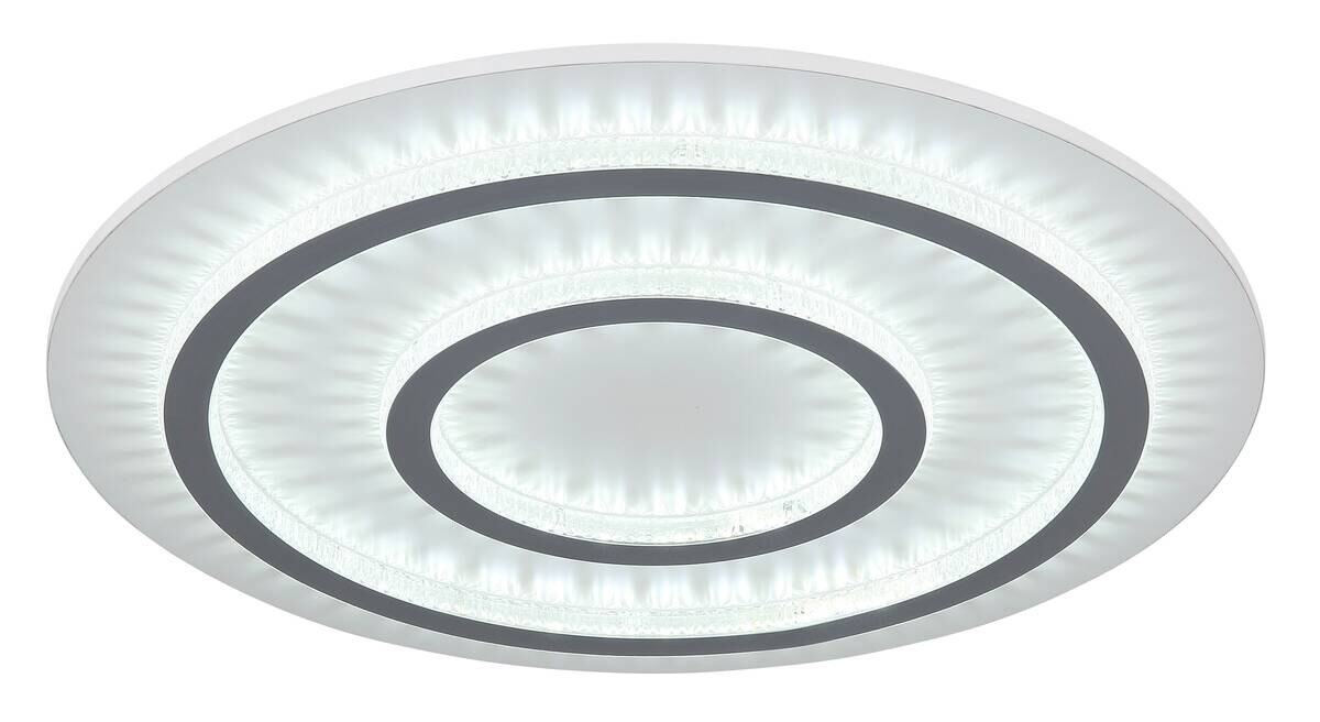 GLOBO LED-Deckenleuchte klar hellgrau weiß Kunststoff Metall H/D: ca. 6x55 cm 1 Brennstellen