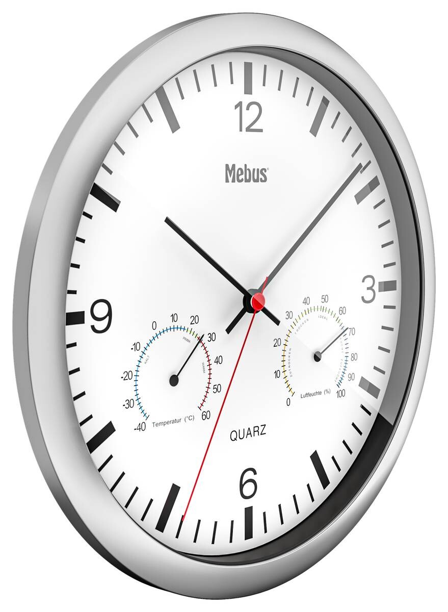 Mebus Wanduhr weiß D: ca. 25 cm