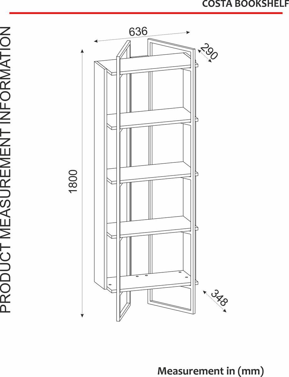 Regal Costa Eiche Nachbildung B/H/T: ca. 64x100x35 cm