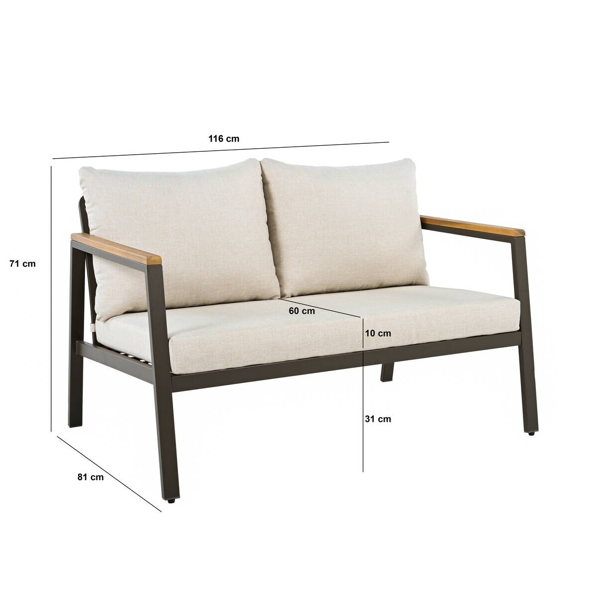 POCOline Gartensitzgruppe Grasse taupe Stahl