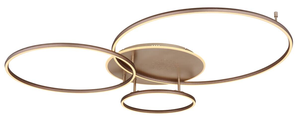 GLOBO LED-Deckenleuchte champagner kaffee Metall Aluminium B/H/L: ca. 99x13x127 cm 1 Brennstellen