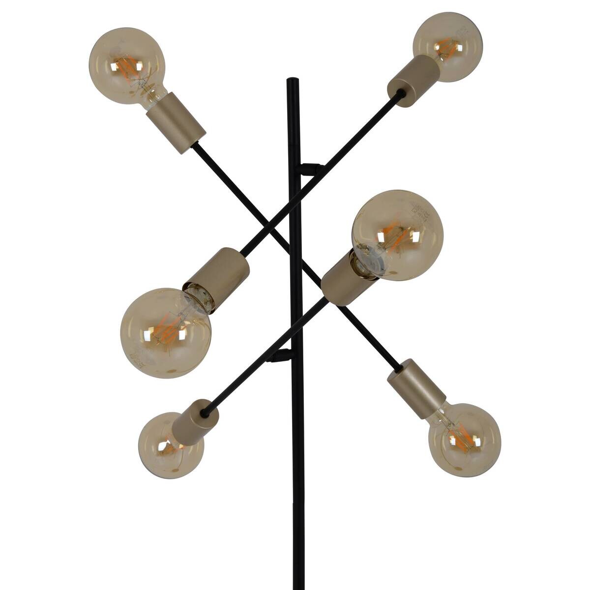 Näve Leuchten Stehlampe schwarz Metall B/H/T/D: ca. 49x150x49x49 cm E27 6 Brennstellen