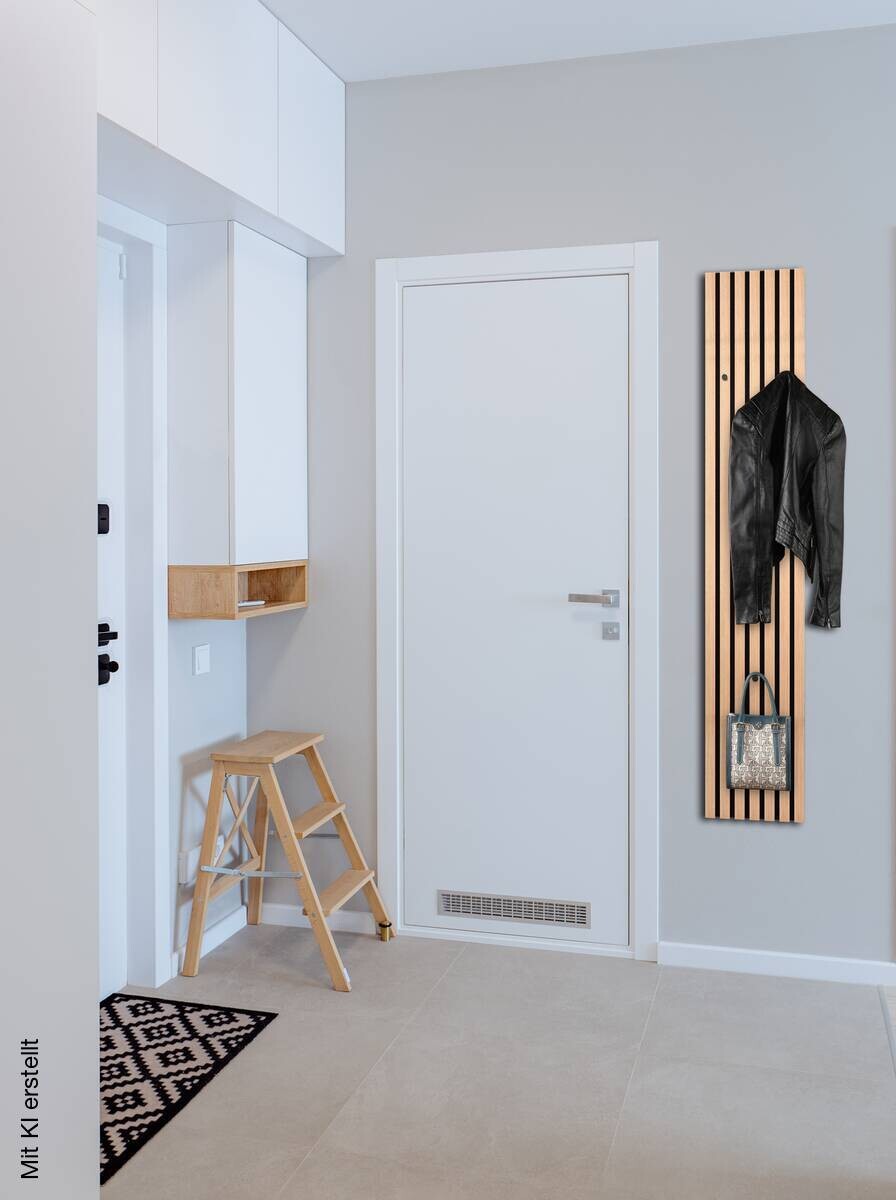Wandgarderobe Grace Eiche Artisan Nachbildung schwarz B/H/T: ca. 25x160x7 cm