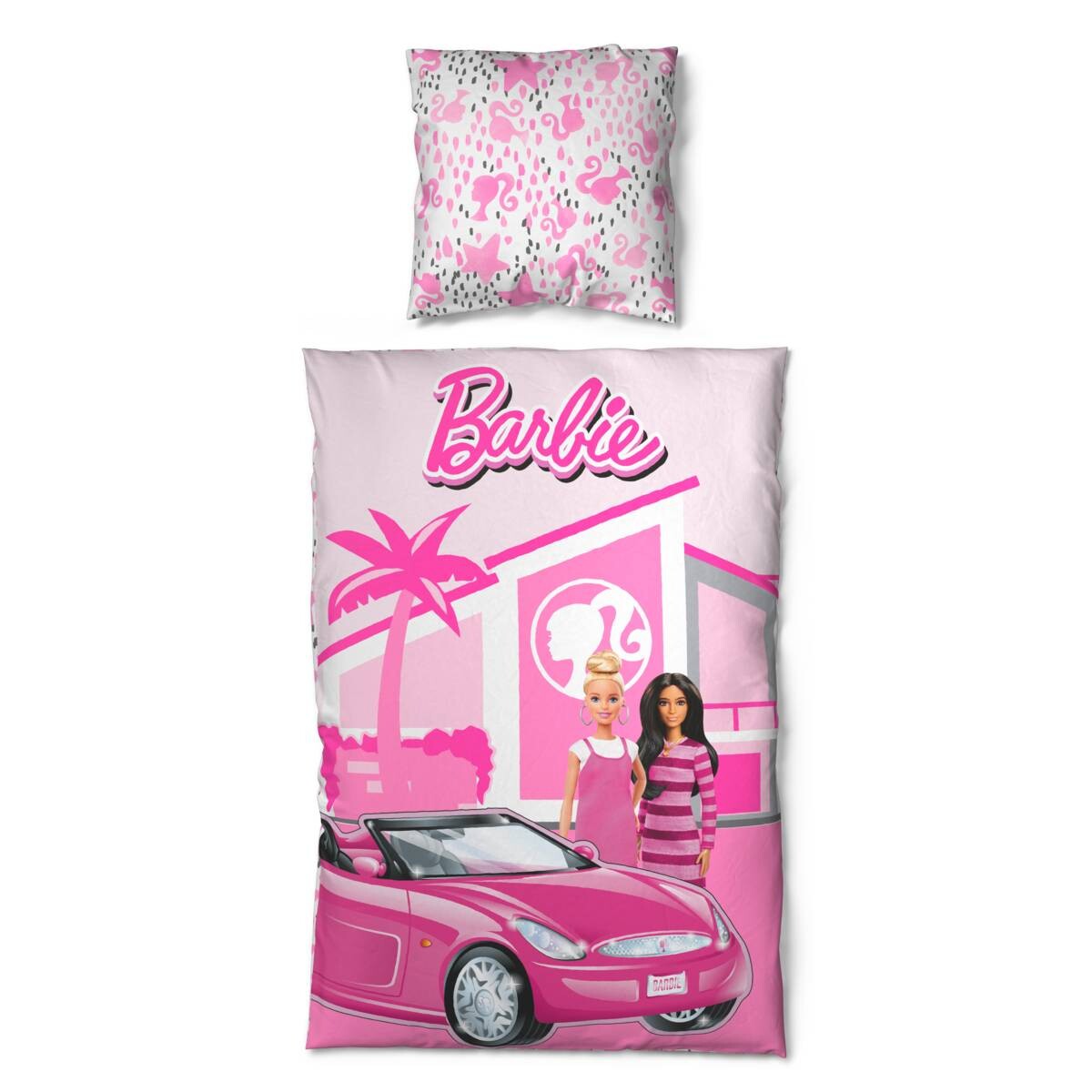 Microfaser Bettwäsche Barbie rosa 100% Polyester B/L: ca. 135x200 cm