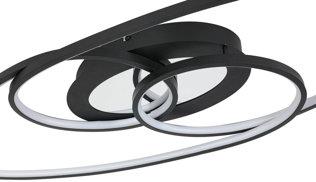 Nolo LED-Deckenleuchte Flow schwarz Metall B/H/L: ca. 30x7,5x85 cm