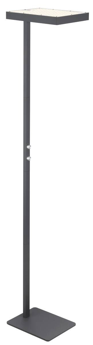 GLOBO Stehlampe Opal schwarz anthrazit Metall Aluminium Kunststoff B/H/L: ca. 28x184,8x40 cm 2 Brennstellen