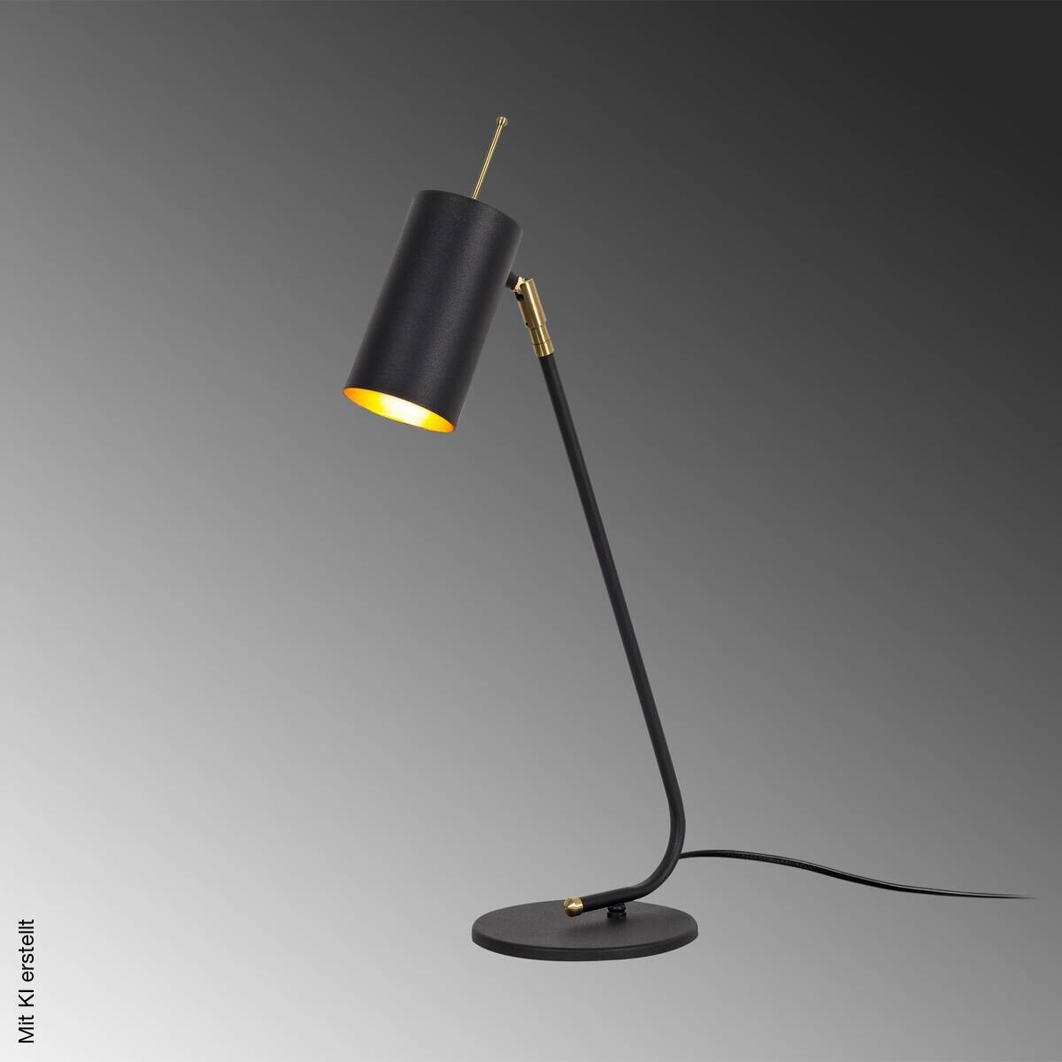 Opviq Tischleuchte Sivani - MR-611 schwarz gold Eisen B/H/T/L: ca. 8x55x26x8 cm E27 1 Brennstellen