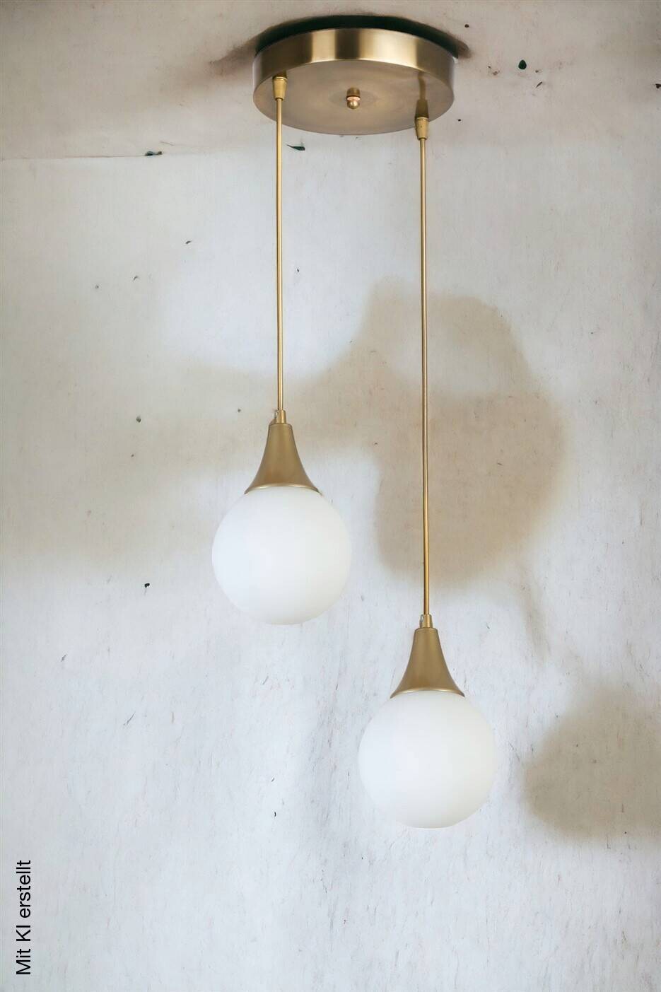 Pendelleuchte gold weiß Metall Glas B/H/L/D: ca. 25x70x25x25 cm E27 1 Brennstellen