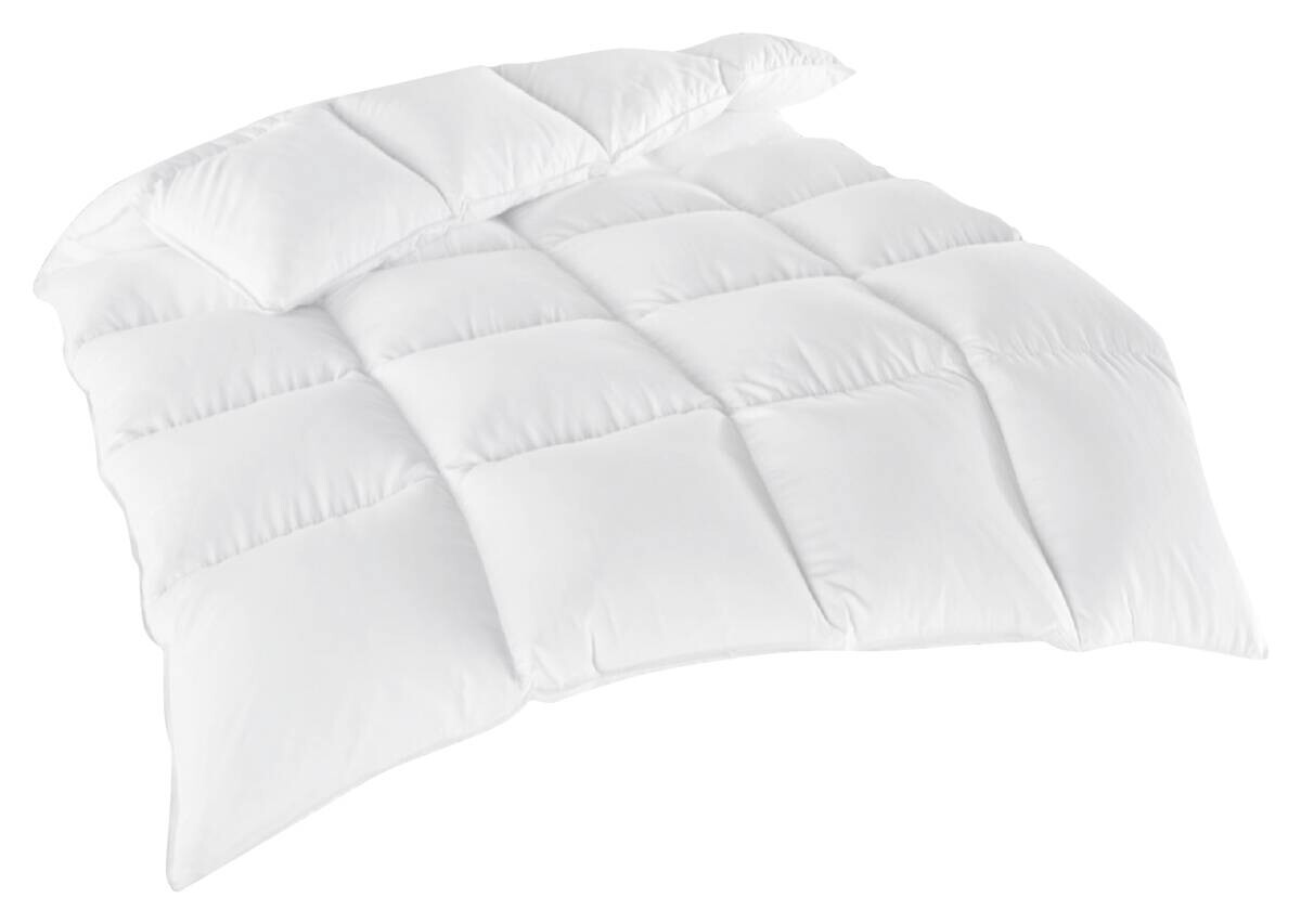 Kassettenbett weiß Bezug: 100% Baumwolle Füllung: 50% Polyester, 45% Federn, 5% Daunen B/L: ca. 135x200 cm