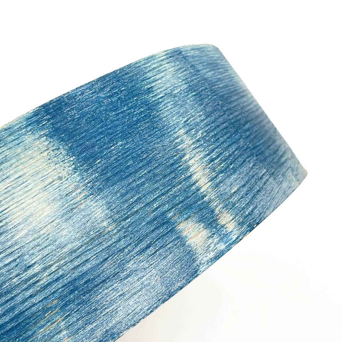 Lamkur Deckenleuchte hellbraun blau Holz Glas B/H/L: ca. 48x48x10 cm 3 Brennstellen