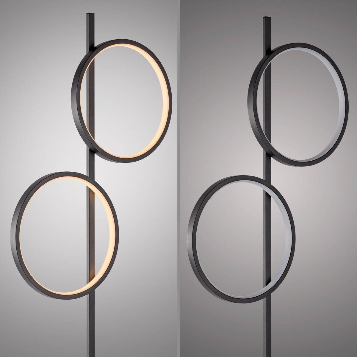 Just Light LED Stehleuchte Mini-Ritus schwarz Eisen 2 Brennstellen