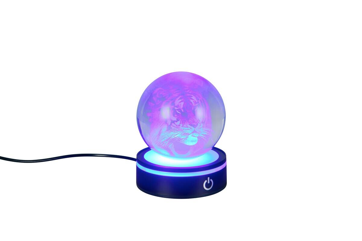 Reality LED-Tischleuchte Kunststoff Glas H/D: ca. 10x8 cm