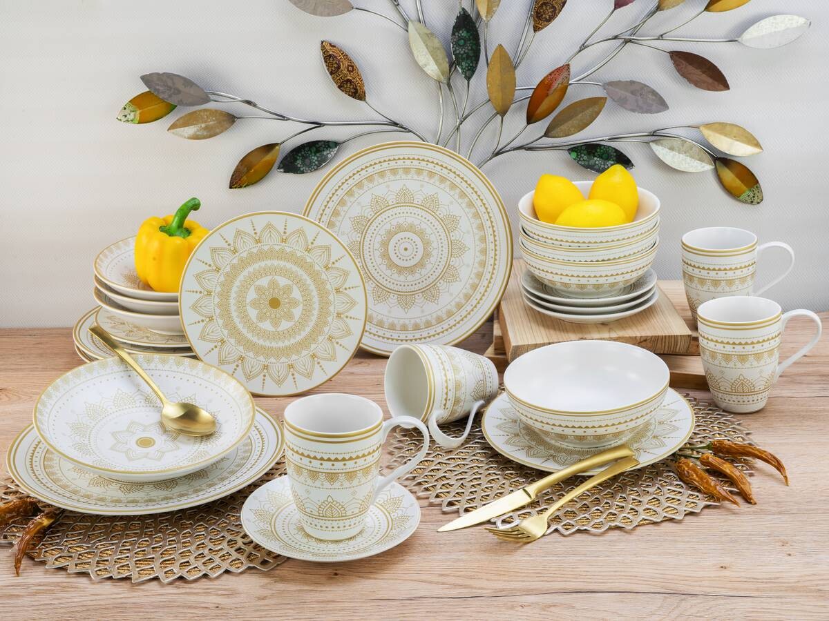 CreaTable Kombiservice Mandala weiß Keramik